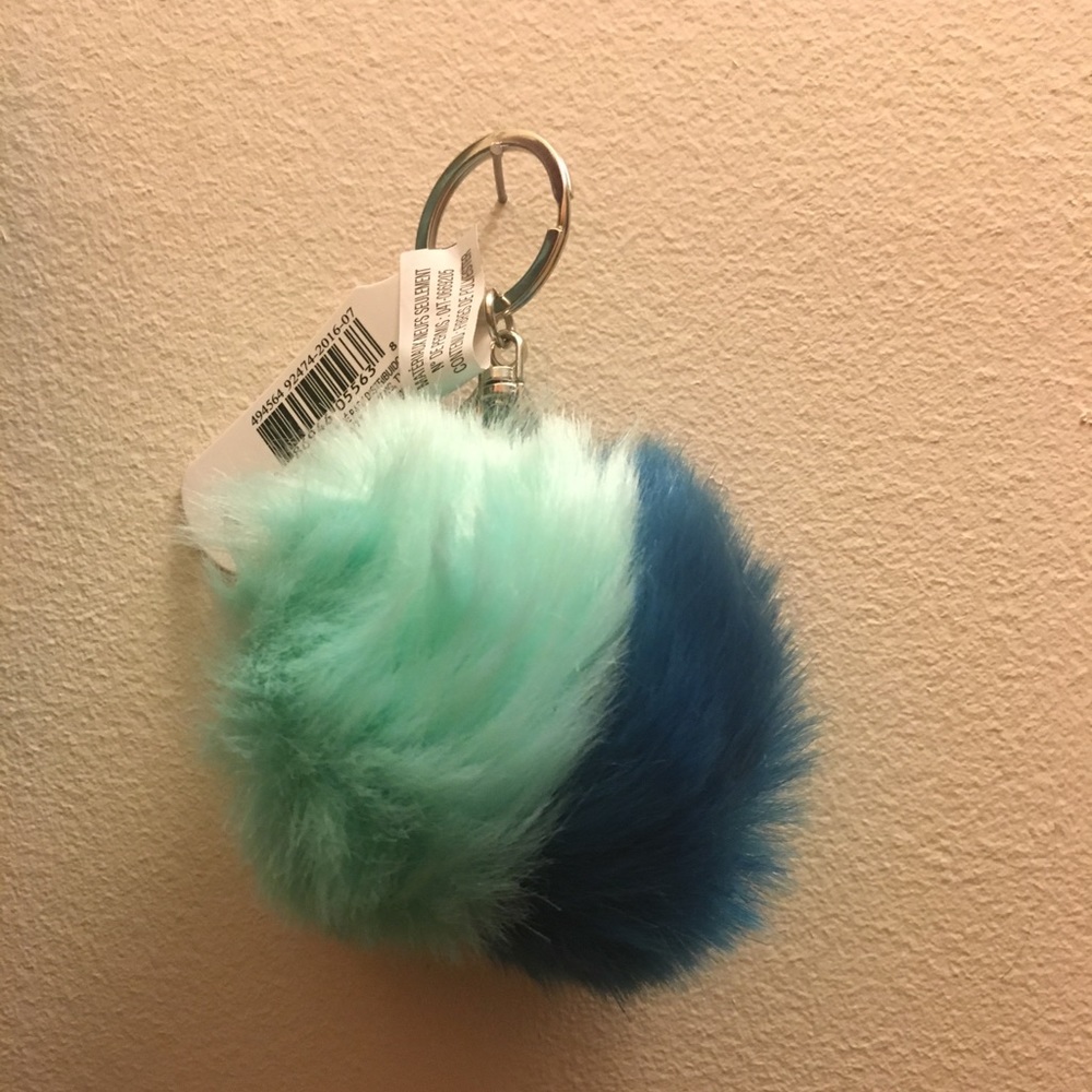 Pom-Pom Two Color Purse Keychain Charm